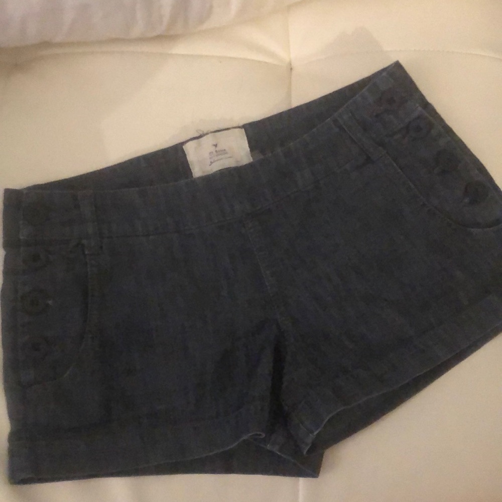 Cavalini denim jean shorts 50’s pinup pockets M 90’s Y2K lowrise hip hugger
